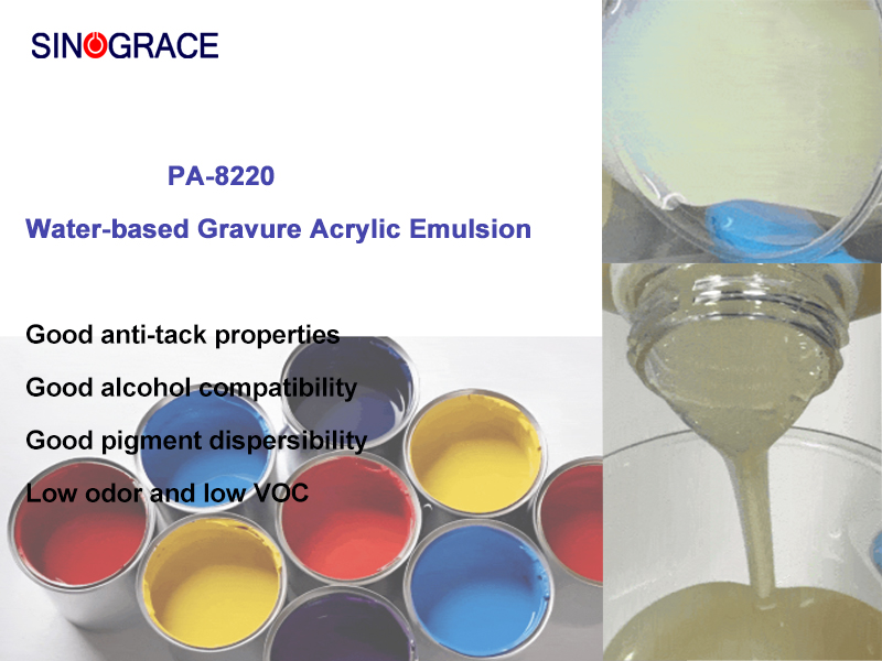 For water-based gravure inks, Sinograce Chemical's water-based environmentally friendly acrylic grinding emulsion has good anti-tack properties, excellent pigment dispersion, good ethanol compatibility, and low odor and low VOC content. For water-based gravure inks, Sinograce Chemical's water-based environmentally friendly acrylic grinding emulsion has good anti-tack properties, excellent pigment dispersion, good ethanol compatibility, and low odor and low VOC content.