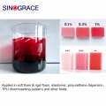Colorants polymères liquides rouges de qualité industrielle WM1914 Système de polyuréthane personnalisé Sans métaux lourds Support anti-ternissement réactif 